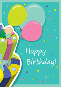 Ballons et cadeaux pour un joyeux anniversaire